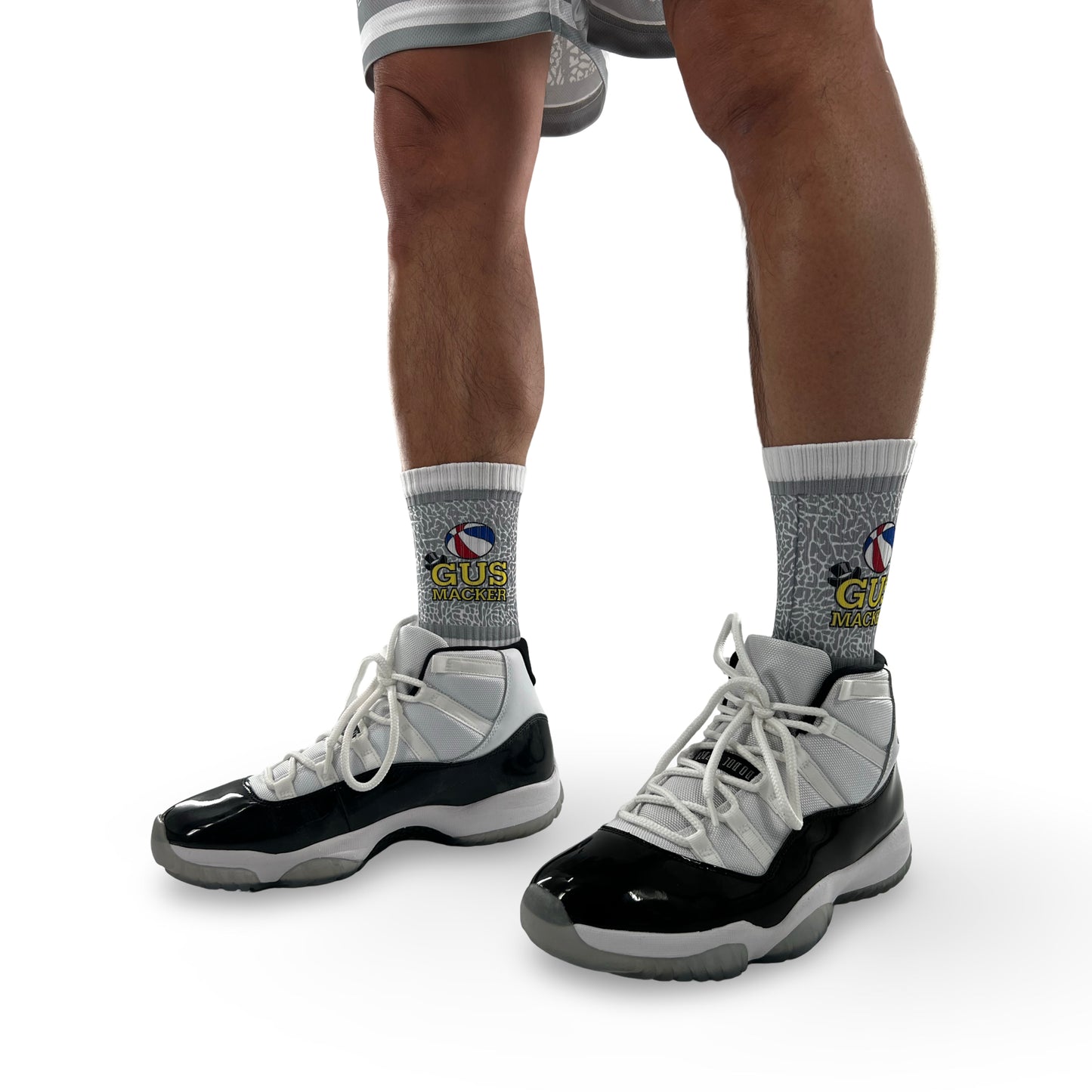 Macker Elephant Sublimated Crew Sock White/Grey Model
