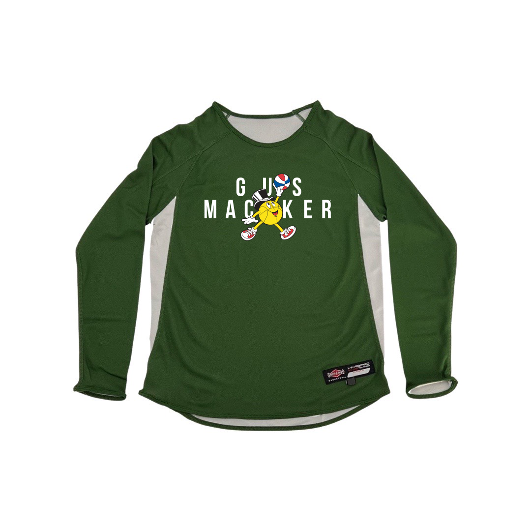 Gus Macker Jumpman Dark Green Long Sleeve Hybrid Shirt