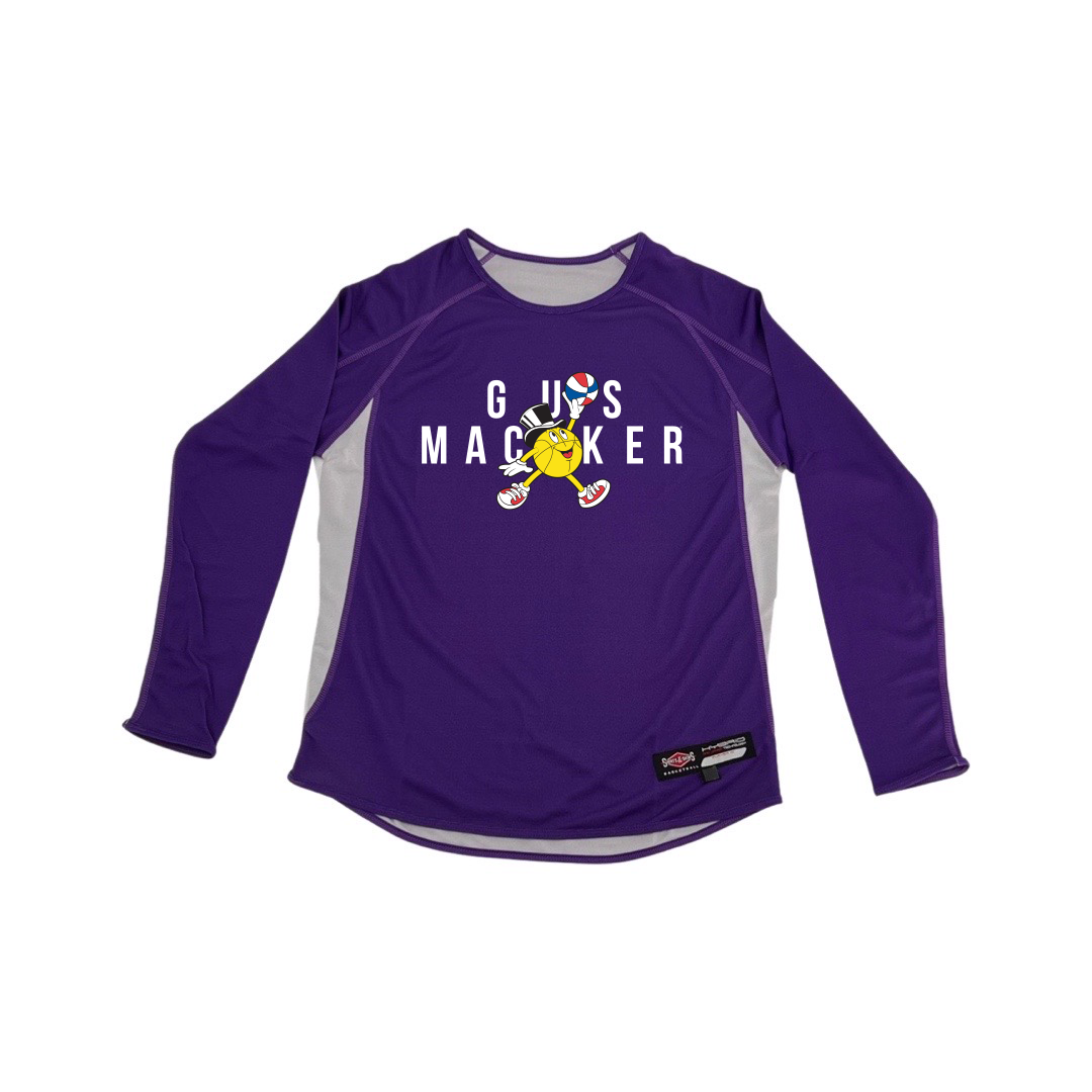 Gus Macker Jumpman Purple Long Sleeve Hybrid Shirt