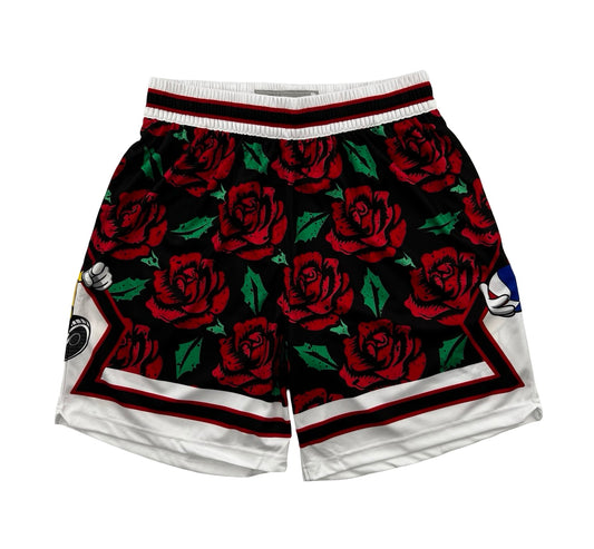 Macker Bulls Rose Speckle Marching Short Black/Scarlet/Kelly Green Front