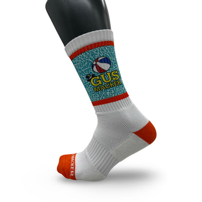 Macker Elephant Sublimated Crew Sock White/Orange/Teal