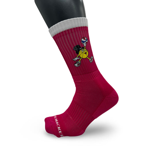 Macker Jumpman Sublimated Crew Sock Fuchsia Pink/White