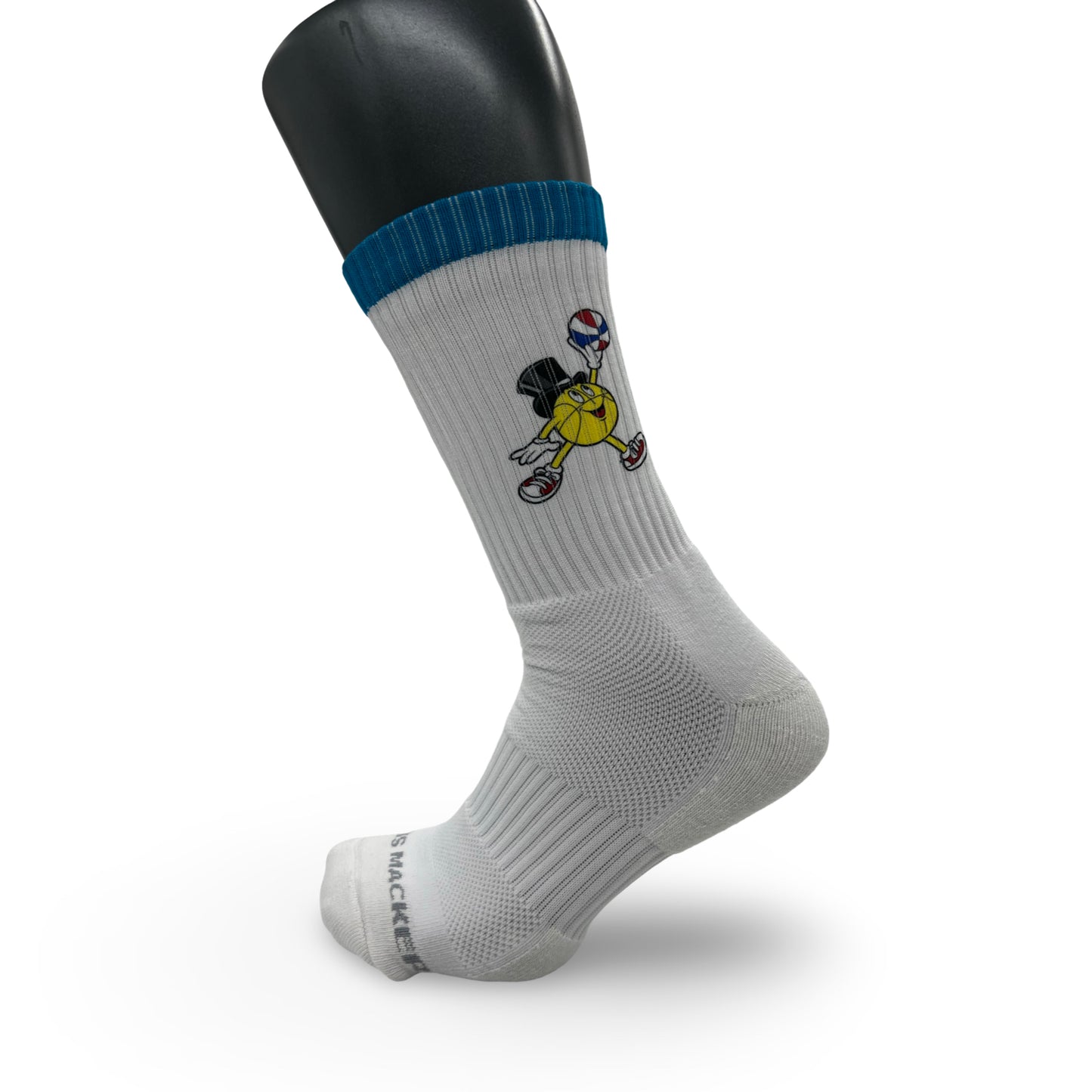 Macker Jumpman Sublimated Crew Sock White/Teal