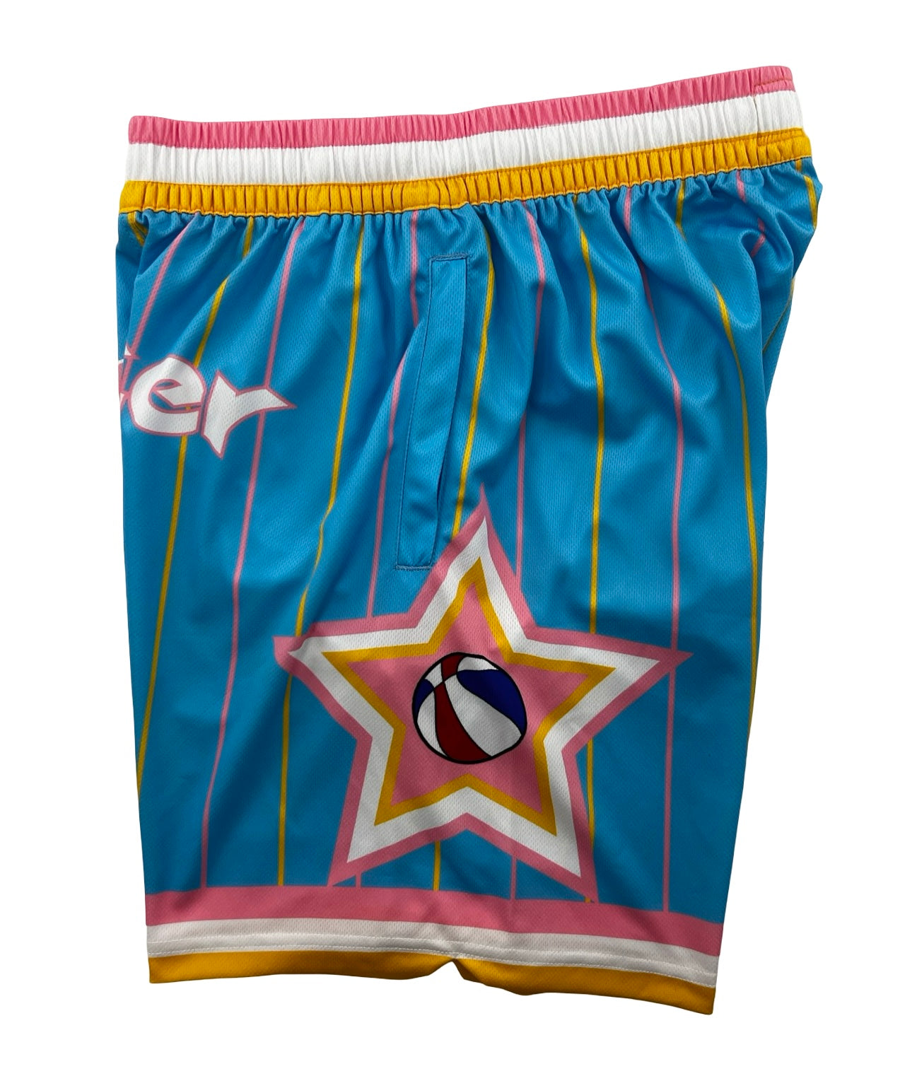 Macker Magic Jumpman Short Columbia/Pink/Yellow Left Side